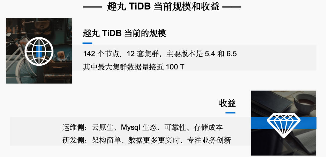 趣丸 TiDB 当前规模和收益